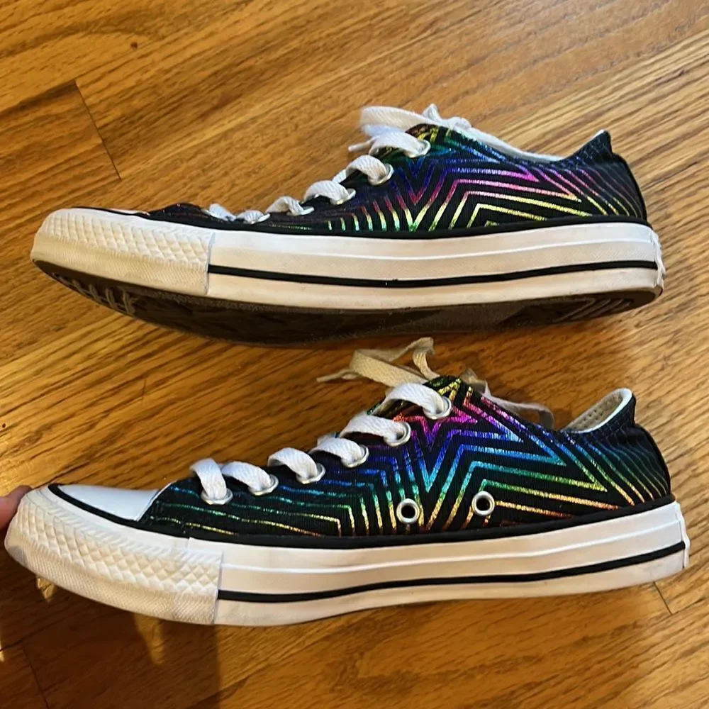 Converse Chuck Taylor All Star Ox "All Of the Stars" Women Shoes Black-White- 7M - Picture 3 of 16